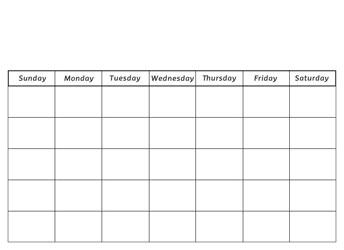 Blank Calendar  Dates on Blank Preschool Calendar